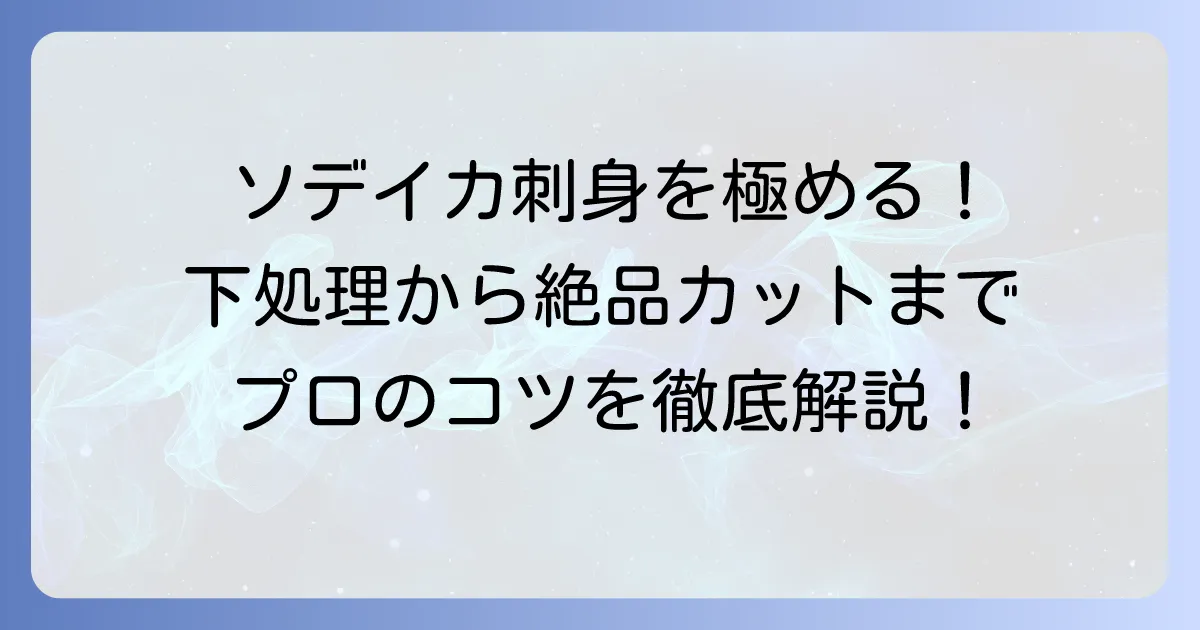 ソデイカの刺身の切り方徹底解説!下処理と鮮度を保ち美味しく楽しむコツ