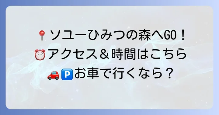 ソユーひみつの森川口の営業時間とアクセス方法
