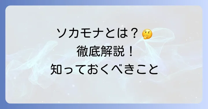 ソカモナに関するよくある質問