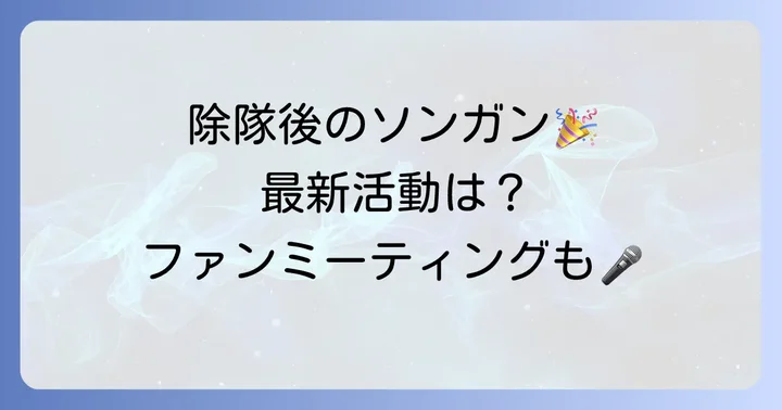 ソンガン除隊後の最新活動状況