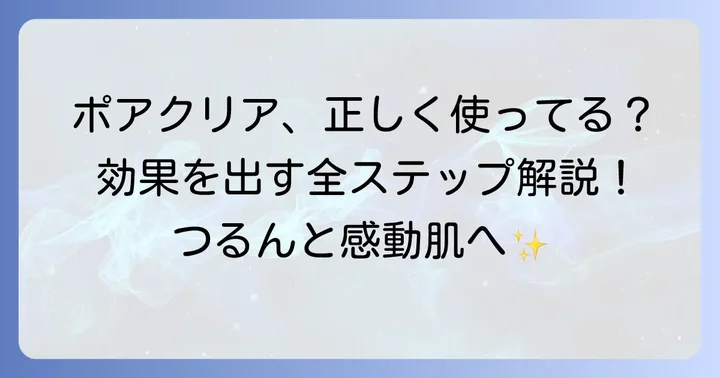 ソフィーナipポアクリアの基本的な使い方と手順