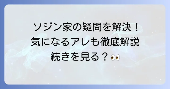 ソジンの家に関するよくある質問