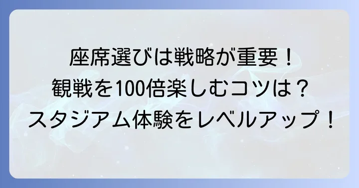 ソユースタジアムの座席種類と観戦のコツ