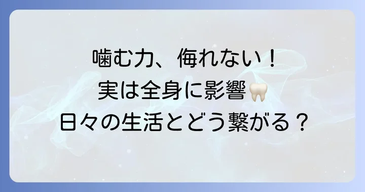 咀嚼筋の作用と日常生活での影響