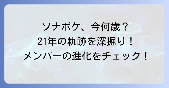 ソナーポケットの活動年数と年齢から見るキャリア