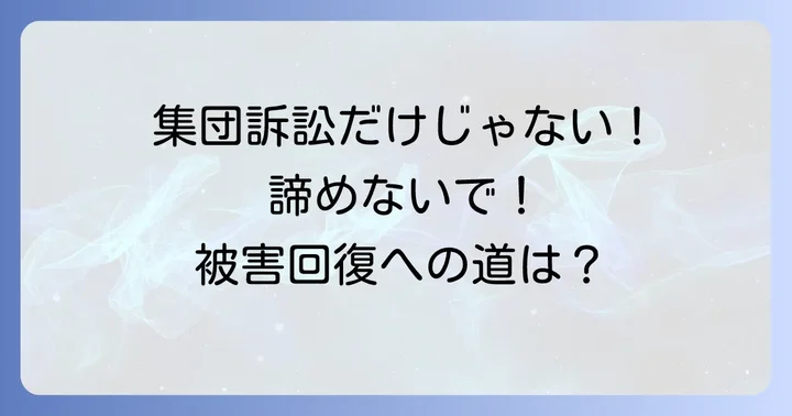 集団訴訟以外で被害を解決するための選択肢