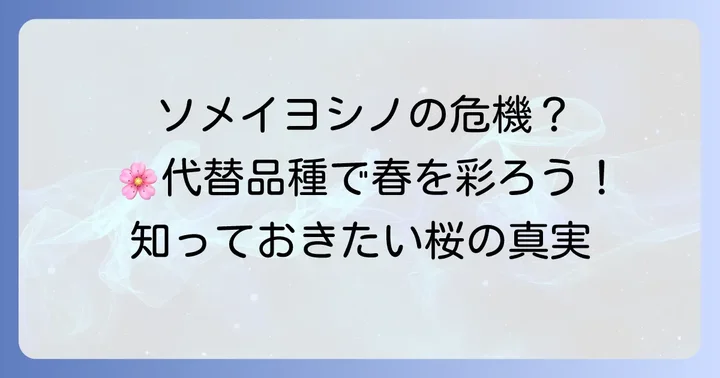 ソメイヨシノの現状と代替品種が求められる理由