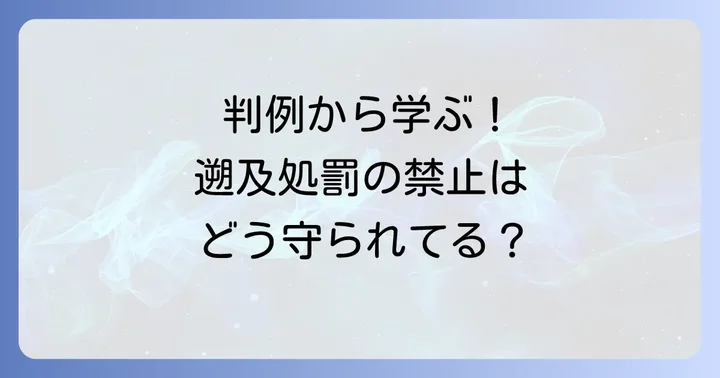 遡及処罰の禁止に関する具体的な事例と判例