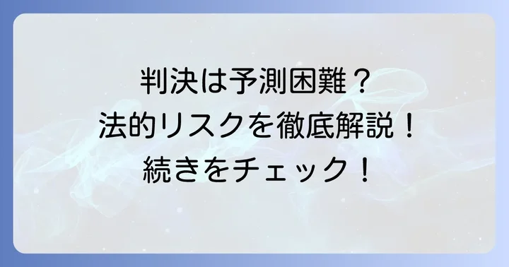 裁判の進め方と判決の可能性