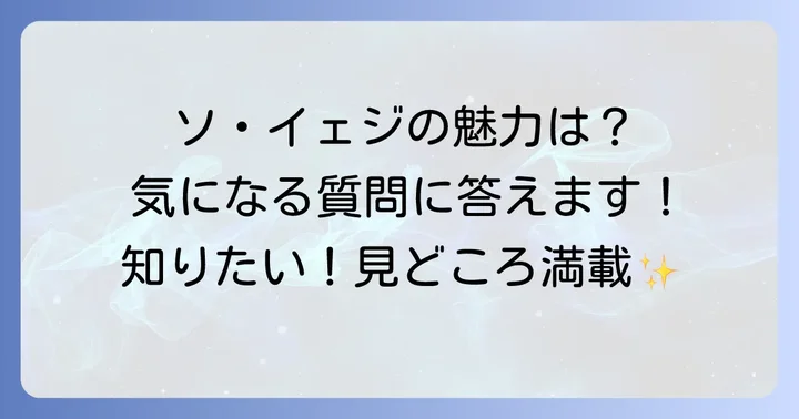 ソイェジに関するよくある質問