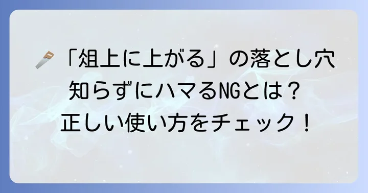 「俎上に上がる」を使う上での注意点