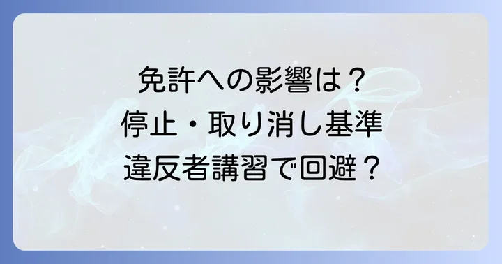 逆走による運転免許への影響と行政処分