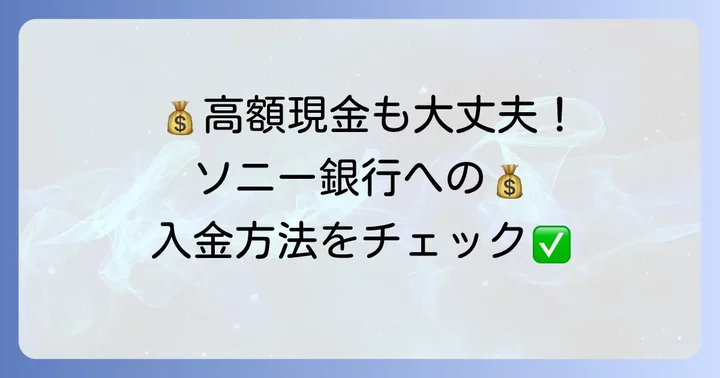 高額な現金をソニー銀行に入金したい場合の選択肢
