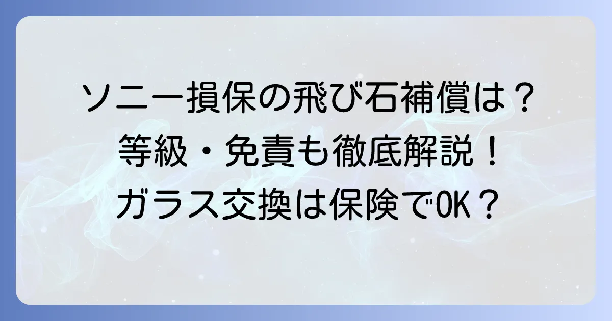 ソニー損保の飛び石被害は車両保険で補償される？等級や免責の注意点を徹底解説