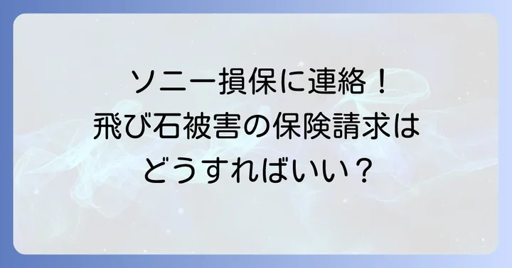 ソニー損保で飛び石被害を報告し保険を使う進め方