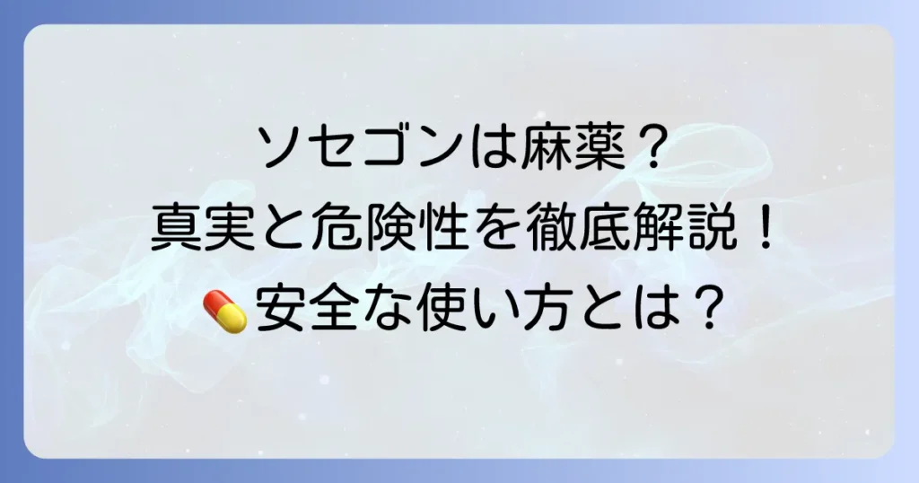 ソセゴンは麻薬なのか？その分類、効果、リスク、そして安全な使い方を解説