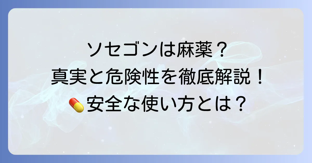 ソセゴンは麻薬なのか？その分類、効果、リスク、そして安全な使い方を解説