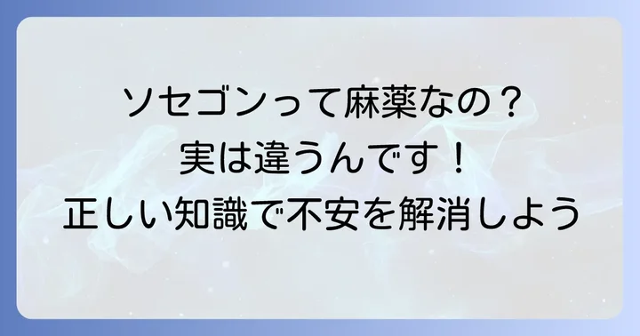 ソセゴンは「麻薬」ではない？その分類と位置づけを理解する