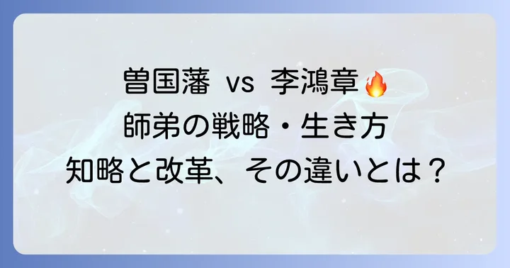 曽国藩と李鴻章：思想と行動の比較