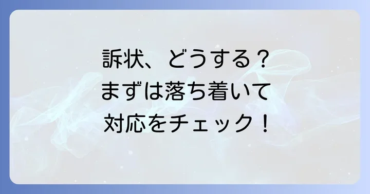 訴状を受け取った後の具体的な進め方