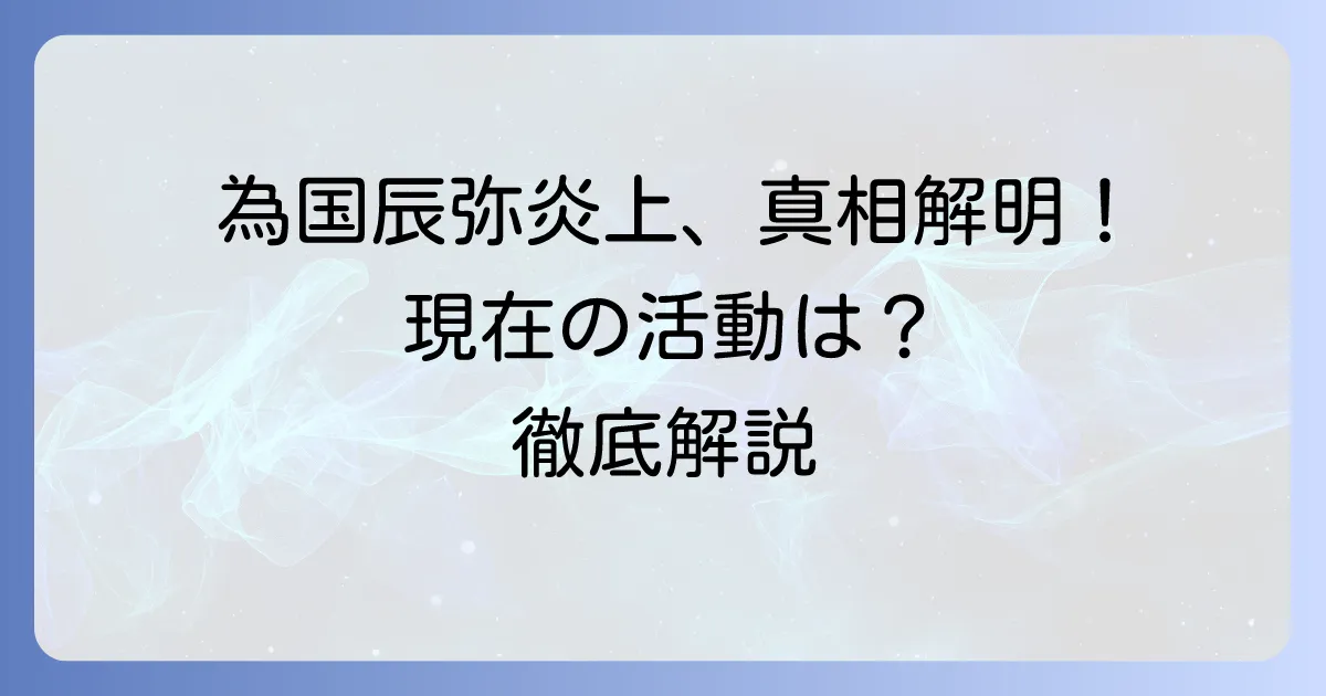 為国辰弥氏の炎上騒動の真相を徹底解説！元巨人投手の現在と騒動の全貌