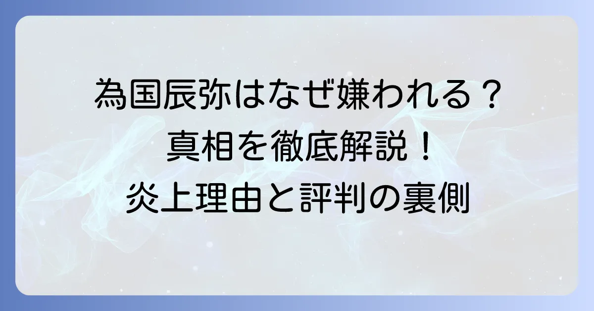 為国辰弥が嫌いと言われる理由とは？実際の評判と真相を徹底解説