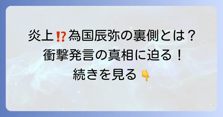為国辰弥の「炎上」と視聴者の反応
