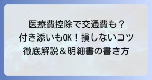 医療費控除の交通費・付き添い費用の書き方：申告で損しないためのコツ徹底解説
