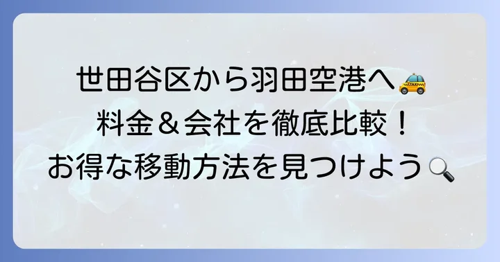 世田谷区対応の羽田空港定額タクシー会社と料金相場