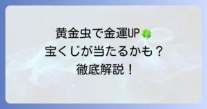 黄金虫宝くじで金運アップ！幸運を引き寄せる買い方とスピリチュアルな意味を徹底解説