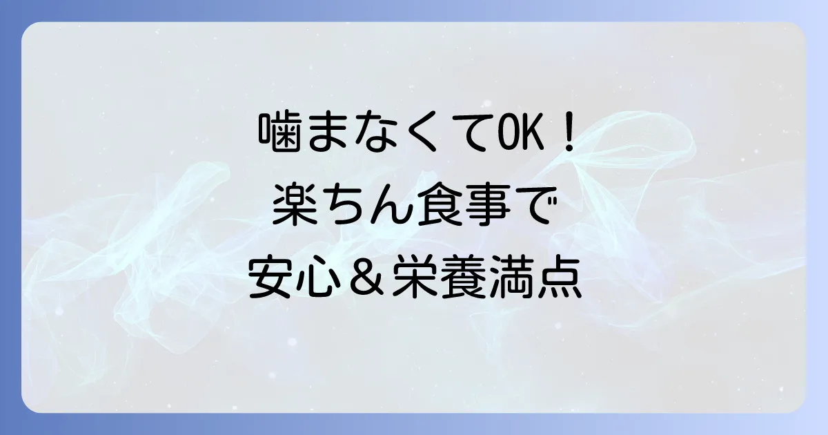噛まなくていい食事で快適に！高齢者や病中の方も安心の選び方と栄養満点レシピ