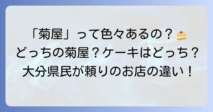 他の「菊屋」とケーキの取り扱いについて