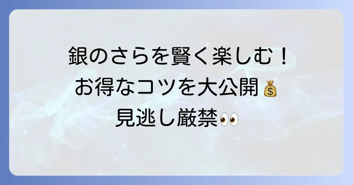 銀のさらをお得に賢く楽しむ方法