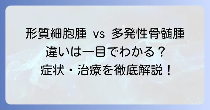 形質細胞腫と多発性骨髄腫はどんな病気？それぞれの概要