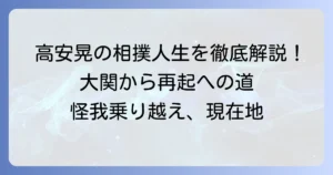高安晃の成績を徹底解説！大関昇進から現在までの相撲人生