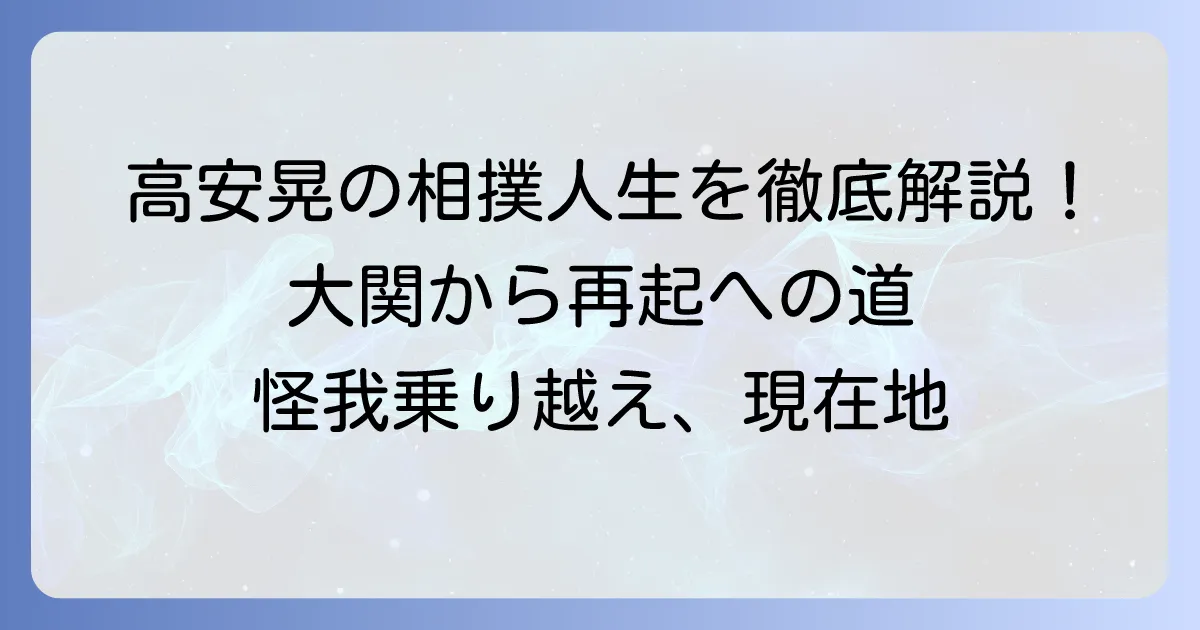 高安晃の成績を徹底解説！大関昇進から現在までの相撲人生