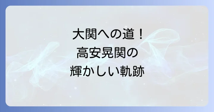 高安晃関の番付推移と輝かしいキャリア