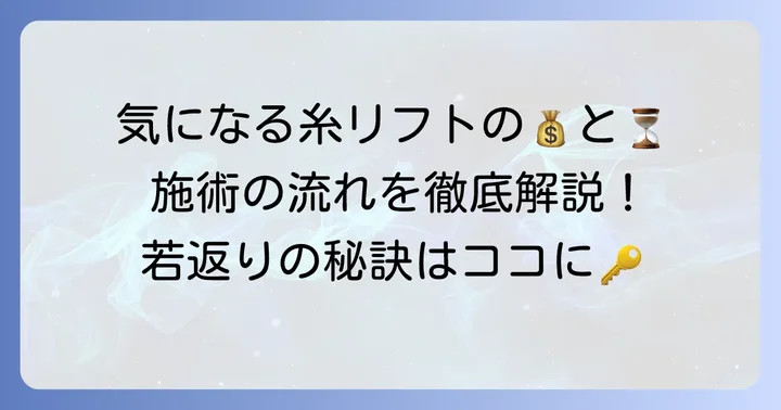 糸リフトの費用相場とダウンタイム、施術の流れ