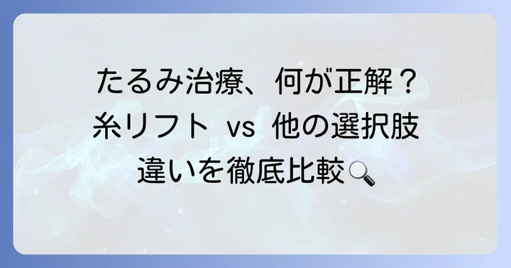 糸リフト以外のたるみ改善治療との比較