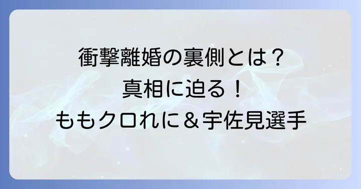 高城れにさんと宇佐見真吾さんの離婚発表の概要