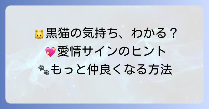 愛猫「黒猫」の気持ちを読み解く基本