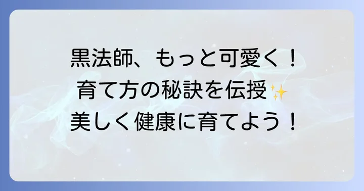 黒法師を美しく健康に育てるためのコツ