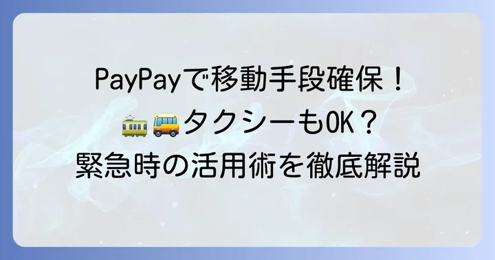 PayPayを最大限に活用して移動手段を確保する