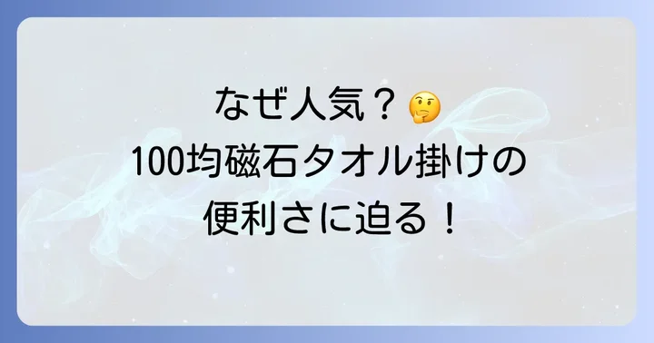 100均の磁石タオル掛けが人気の理由とは？