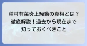 種村有菜炎上騒動の真相を徹底解説！過去の批判から現在の活動まで