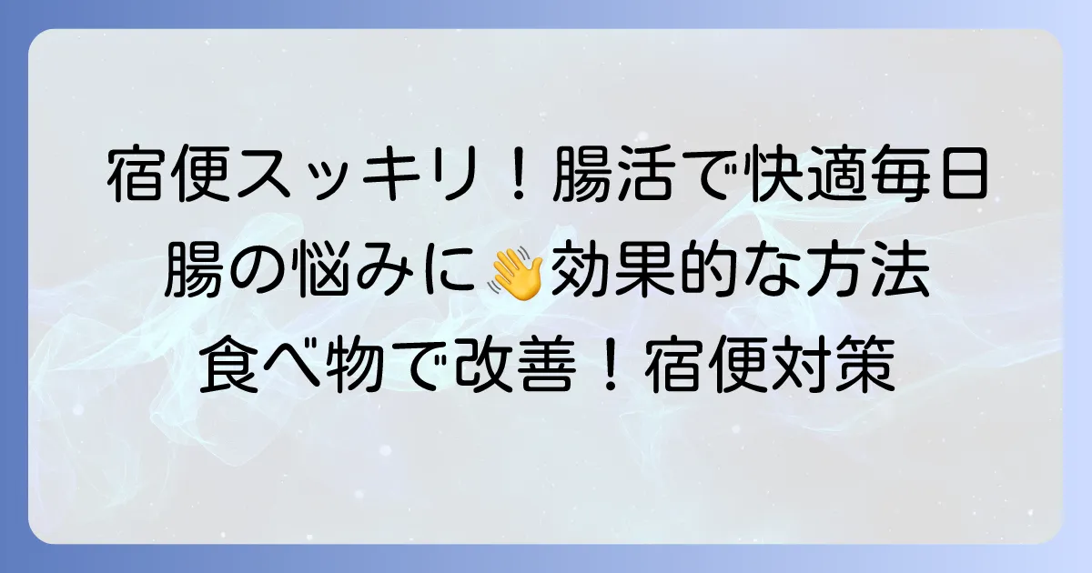 宿便を出す方法と食べ物でスッキリ！腸活で快適な毎日を手に入れる