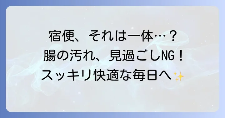 宿便とは？その正体と体に与える影響