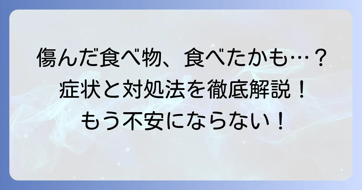 傷んだ食べ物を食べてしまったらどうする？症状と対処法を徹底解説