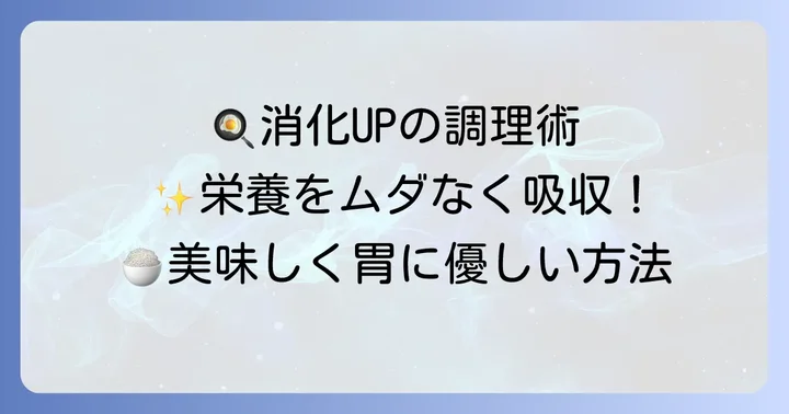 消化を助け栄養吸収を高める調理のコツ