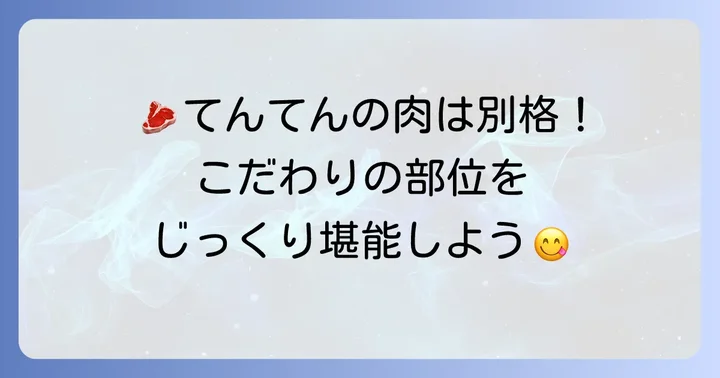 焼肉てんてんのメニューと単品注文の魅力